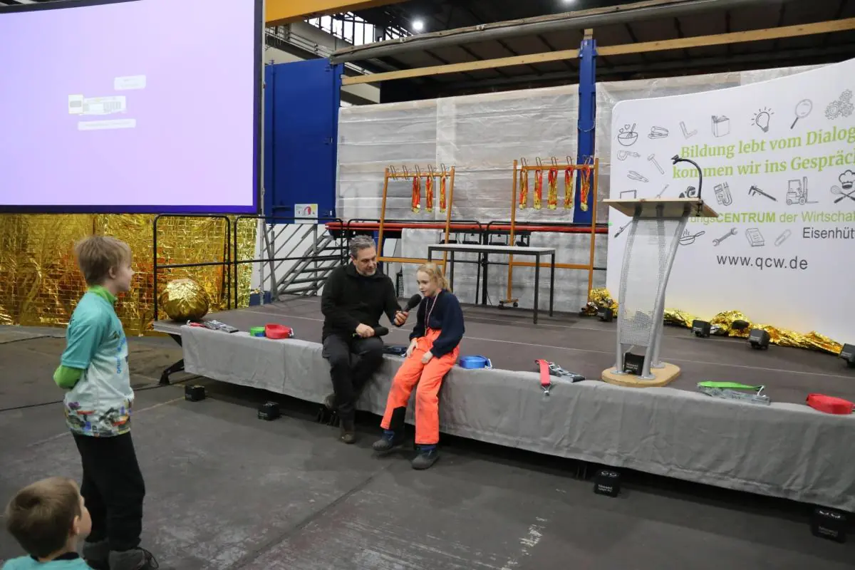 Interview with a child at the competition