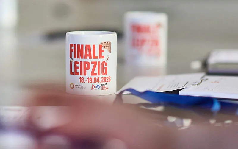 Cup with final Leipzig print in the event area