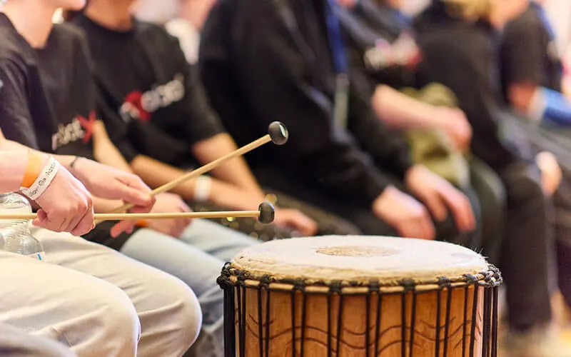 Drums as part of the final stage or supporting programme